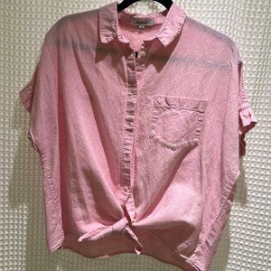 Madewell tie-front button down shirt